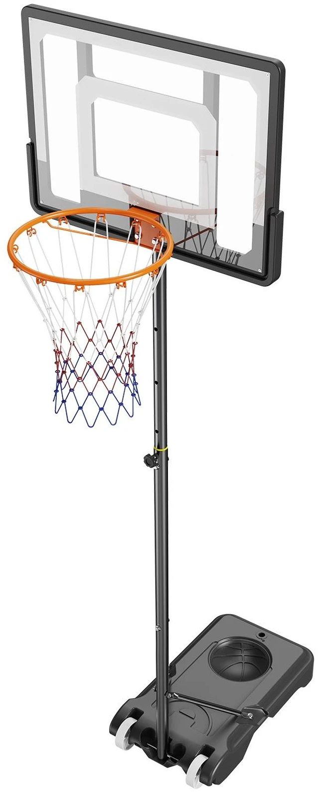 Alt view image 8 of 8 - Basketball Hoop, 5-7 ft Adjustable Height Portable Backboard System, 32 inch Basketball Hoop & Goal, Kids & Adults Basketball Set with Wheels, Stand, and Fillable Base, for Outdoor/Indoor