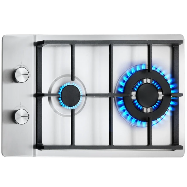 Alt view image 10 of 10 - Gas Cooktop 12 inch, Max 12250BTU 2 Burners Built-in Stainless Steel Gas Stove Top, LPG/NG Convertible Dual Fuel Natural Gas Hob with Thermocouple Protection for Outdoor, Kitchen, Camping, RV