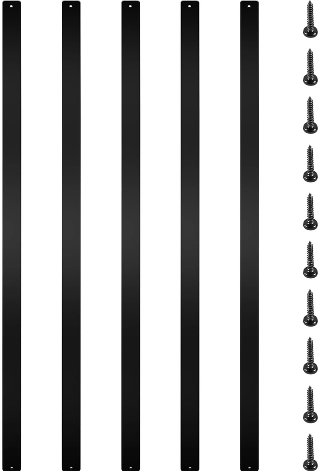 Alt view image 8 of 8 - Deck Balusters, 76 Pack Metal Deck Spindles, 29.5"x1"x0.2" Staircase Baluster with Screws, Aluminum Alloy Deck Railing for Wood and Composite Deck, Stylish Baluster for Outdoor Stair Deck Porch