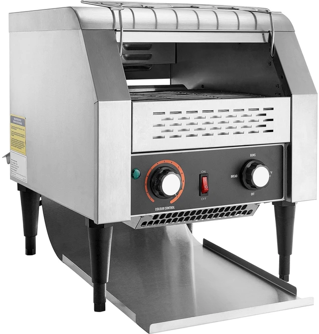 Alt view image 15 of 15 - Commercial Conveyor Toaster, 300 Slices/Hour Conveyor Belt Toaster, Heavy Duty Stainless Steel Commercial Toaster Oven, Electric Restaurant Commercial Toaster for Toast Bun, Bagel, Bread