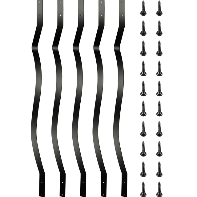 Alt view image 8 of 8 - Deck Balusters, 61 Pack Metal Deck Spindles, 32.25\"x1\" Staircase Baluster with Screws, Aluminum Alloy Deck Railing for Wood and Composite Deck,Stylish Baluster for Outdoor Stair Deck Porch