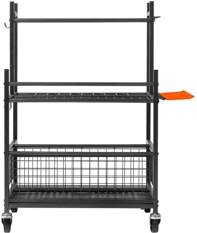 Alt view image 15 of 15 - VEVOR Garden Tool Organizer, 16 Slots with Hooks, Yard Tool Tower Rack with Wheels for Garage Organization and Storage, Hold Long-Handled Tool/Rake/Broom, Metal Tool Stand Holder for Shed, Outdoor