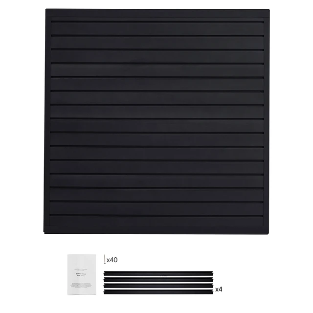 Alt view image 8 of 8 - 4 x 4 ft Slat Wall Paneling PVC Black Garage Slatwall with Modular Design