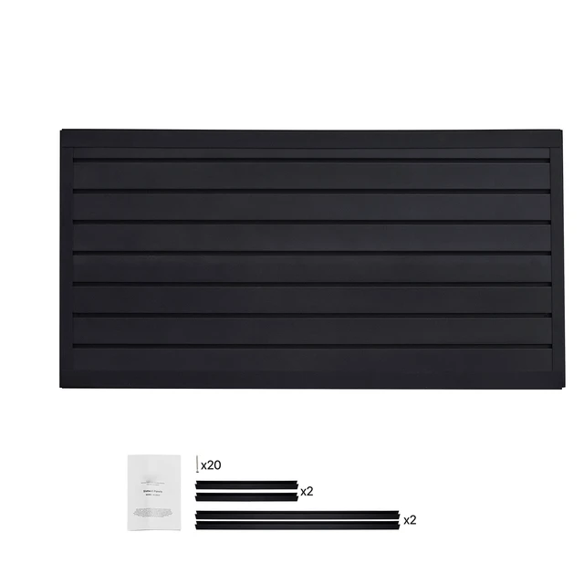 Alt view image 9 of 9 - Slat Wall Paneling, 2 x 4 ft, PVC Garage Slatwall with Modular Design, Black Slat Wall Easy-to-Install Adjustable Slatwall Panel with Coupling Structure & DIY Cutting, Fits for Storage & Display