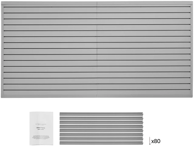 Alt view image 8 of 8 - 8 x 4 ft Slat Wall Paneling PVC Grey Garage Slatwall with Accessories
