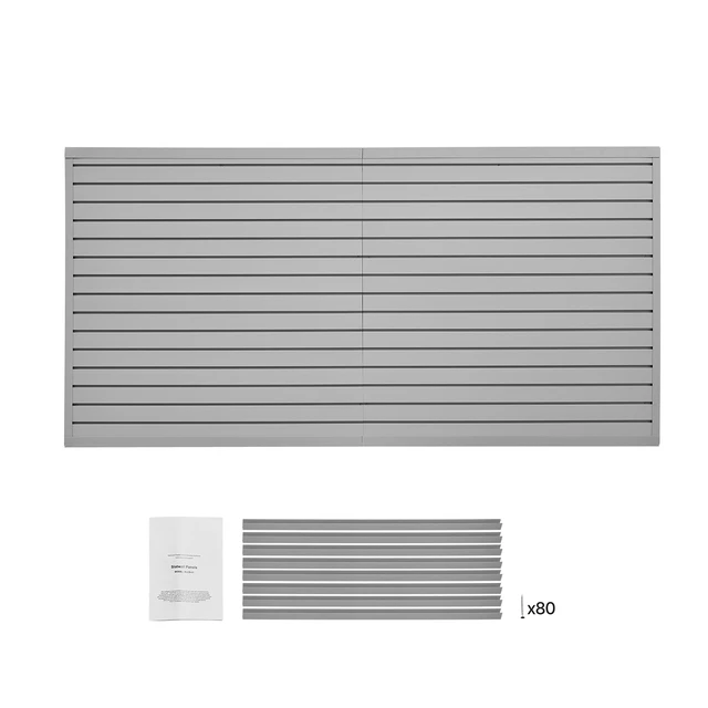 Alt view image 8 of 8 - Slat Wall Paneling, 8 x 4 ft, PVC Garage Slatwall with Modular Design, Grey Slat Wall Easy-to-Install Adjustable Slatwall Panel with Coupling Structure & DIY Cutting, Fits for Storage & Display