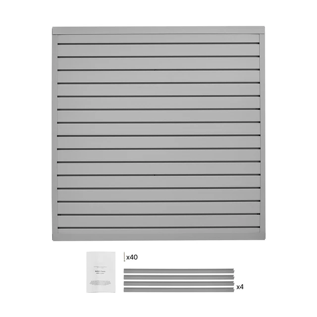 Alt view image 8 of 8 - 4 x 4 ft Slat Wall Paneling PVC Grey Garage Slatwall with Modular Design