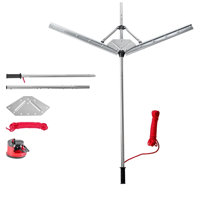 Alt view image 8 of 8 - Lake Weed Cutter, Pond Aquatic Plant Cutting Tool with 48 in Max. Cut Width, Sharp and Heavy-Duty Steel Blades, Pond Rake with 30 ft Throw Rope, for Cattail, Phragmites, Lilly Pads & Chara