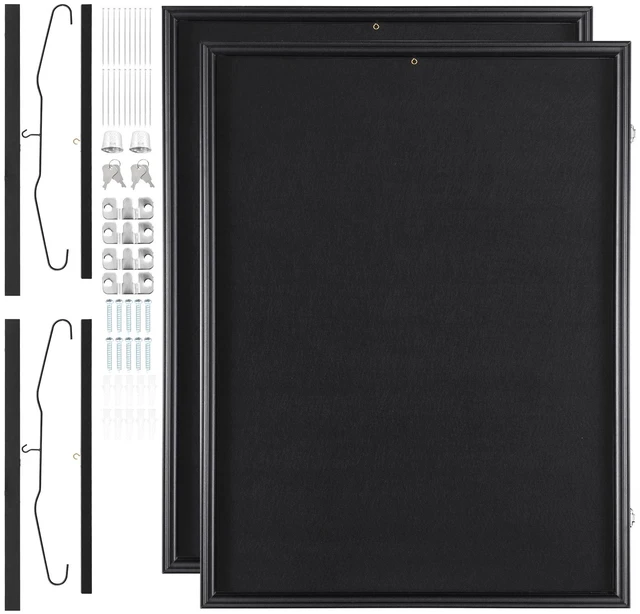 Alt view image 15 of 15 - 2PCs Jersey Display Frame Case, 23.3x31.2x1.5 in, Large Lockable Sport Jersey Shadow Box with 98% UV Protection PC Glass and Hangers, for Baseball Basketball Football Hockey Shirt and Uniform