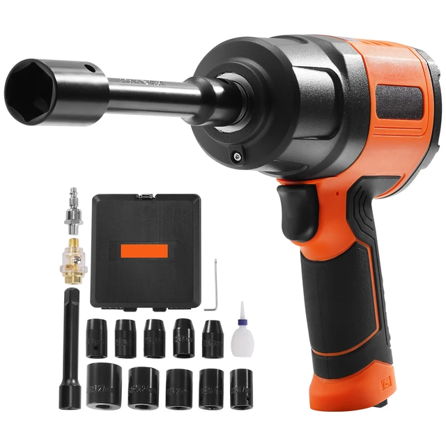 Alt view image 8 of 8 - 1/2-Inch Air Impact Wrench, High Torque Up to 1400 ft-lbs, Lightweight 4.6 lb Design Pneumatic Impact Gun with 11-PCS 1/2-Inch Drive CR-V Steel Impact Socket Set & Carrying Case