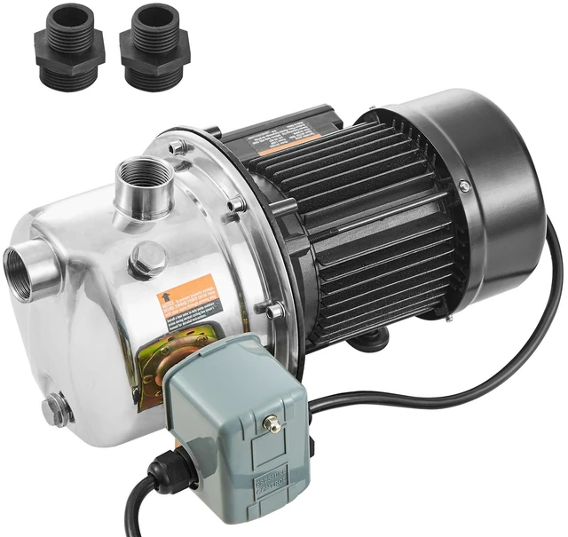 Alt view image 8 of 8 - 3/4HP SUS304 Stainless Steel Shallow Well Jet Pump, 115 Volt, 18.5 GPM 131 FT Maximum Head Irrigation Water Pump, for Agricultural Garden Irrigation System High-Rise Water Supply Shower Booster