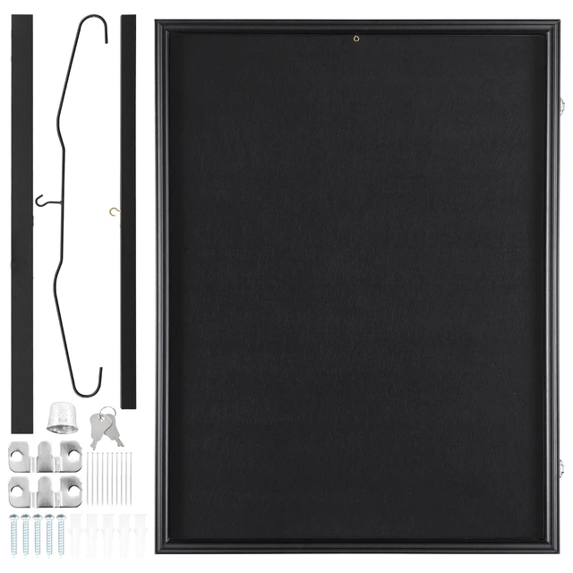 Alt view image 9 of 9 - Jersey Display Frame Case, 24 x 32 x 1.5 in, Large Lockable Sport Jersey Shadow Box with 98% UV Protection PC Glass and Hangers, for Baseball Basketball Football Hockey Shirt and Uniform, Black