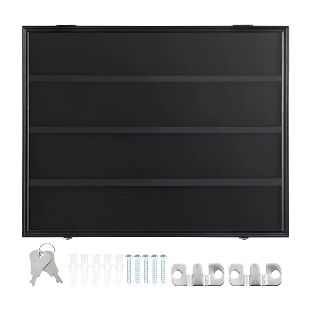 Alt view image 8 of 8 - 36 Graded Sports Card Display Case, 30.5x24.3x2.1 in, Baseball Card Display Frame with 98% UV Protection Clear View PC Glass, Lockable Wall Cabinet for Football Basketball Hockey Trading Card