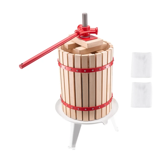 Alt view image 9 of 15 - 4.75 Gal/18L Fruit Wine Press, Solid Wood Basket with 8 Blocks, Heavy Duty Manual Juice Maker, Cider Apple Grape Tincture Honey Olive Oil Making Press with Handle for Kitchen, Home