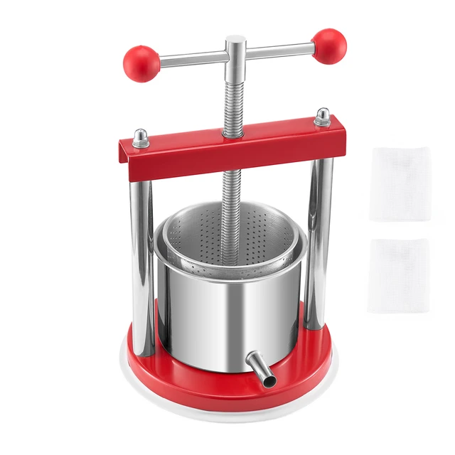 Alt view image 9 of 15 - 0.44 Gal/1.65L Fruit Wine Press, 2 Stainless Steel Barrels, Manual Juice Maker, Cider Apple Grape Tincture Honey Olive Oil Making Press with T-Handle for Outdoor Kitchen Home