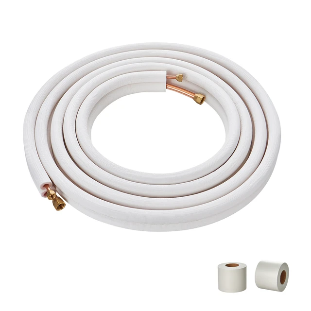 Alt view image 8 of 8 - 25FT Mini Split Line Set, 1/4" & 1/2" O.D Copper Pipes Tubing and Triple-Layer Insulation, for Mini Split Air Conditioning Refrigerant or Heating Pump Equipment & HVAC with Wrapping Strips.