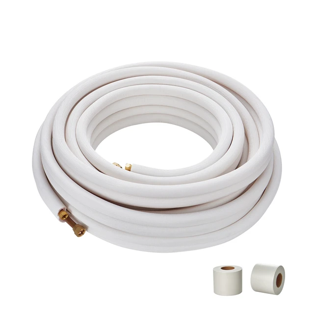 Alt view image 8 of 8 - 50FT Mini Split Line Set, 3/8" & 5/8" O.D Copper Pipes Tubing and Triple-Layer Insulation, for Mini Split Air Conditioning Refrigerant or Heating Pump Equipment & HVAC with Wrapping Strips.