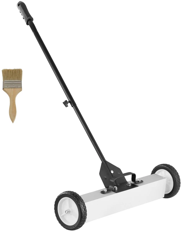 Alt view image 16 of 16 - 50Lbs Rolling Magnetic Sweeper with Wheels, Push-Type Magnetic Pick Up Sweeper, 24-inch Large Magnet Pickup Lawn Sweeper with Telescoping Handle, Easy Cleanup of Workshop Garage Yard
