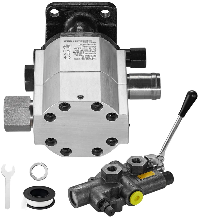 Alt view image 8 of 8 - Hydraulic Wood Log Splitter Pump Kit, 16 GPM, 2 Stage 4000 PSI Aluminum Hydraulic Gear Pump, with Valve 1'' Inlet 1/2'' NPT Outlet 3600 RPM, for Small Engine Mounting Log Splitters