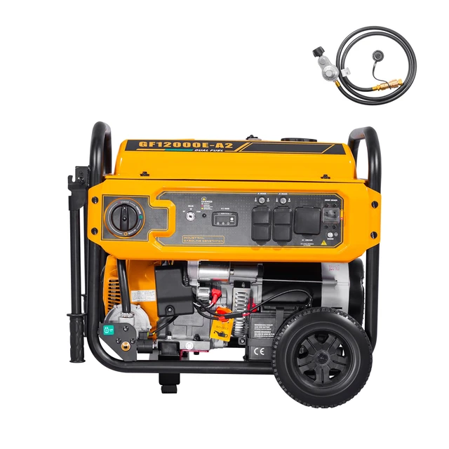 Alt view image 8 of 8 - Portable Generator, Gasoline 13500W Peak Watt & LPG 12000W Peak Watt Dual Fuel Generator, Home Backup Generators with Electric Start, Gasoline & LPG Powered, CO Sensor, 20A & 50A Outlets