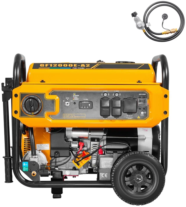 Alt view image 8 of 8 - Portable Generator, Gasoline 13500W Peak Watt, LPG 12000W Peak Watt & Natural Gas 11000W Peak Watt Tri-Fuel Generator, Home Backup Generators with Electric Start, Gas, LPG & Natural Gas Powered