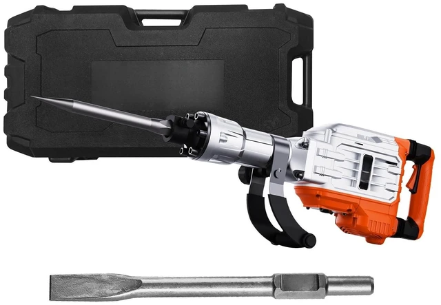 Alt view image 17 of 17 - VEVOR Demolition Jack Hammer Concrete Breaker 3500W Electric Hammer 2 Chisel Bits
