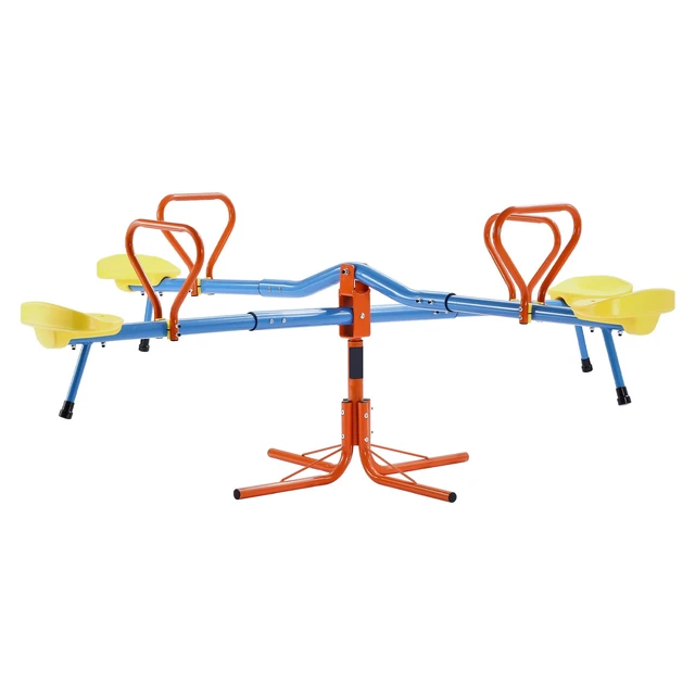 Alt view image 8 of 8 - Kids Seesaw, 110 lbs Load Capacity per Seat, Sit and Spin Teeter Totter with 4-prong Support Legs, Kids Outdoor Playground Equipment, Swiveling 360 Degrees Rotating for Children Aged 3+, 4 Seats
