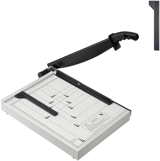 Alt view image 15 of 15 - Paper Cutter, Guillotine Trimmer, 15" Cut Length, 16 Sheets Capacity, Heavy Duty Guillotine Paper Cutter with Guard Rail/Blade Lock for Cardstock/Cardboard, Paper Trimmer for Home Office School