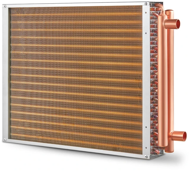 Alt view image 9 of 9 - Heat Exchanger Water to Air, 18"x 20" with 3-Row 3/8" Copper Ports, 242 Aluminum Fins Heat Exchanger for Outdoor Wood Furnaces, Residential Heating and Cooling, and Forced Air Heating