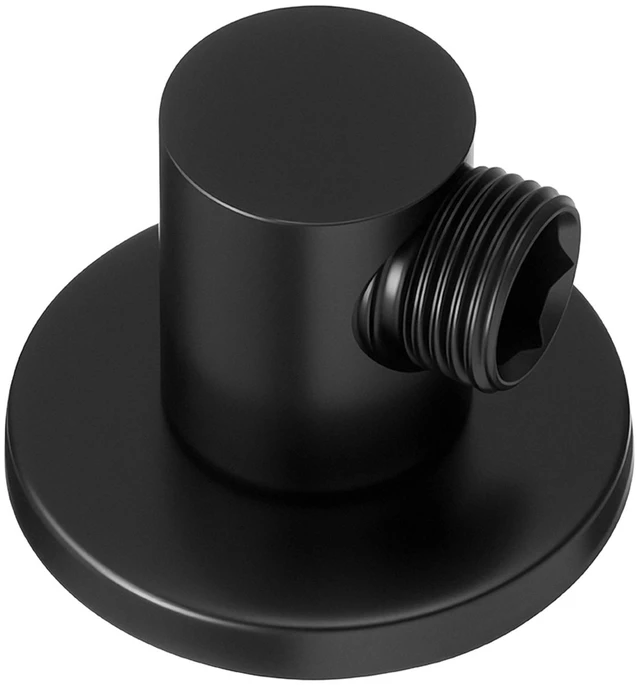 Alt view image 9 of 9 - Wall Mounted Supply Elbow, Wall Supply Elbow with O-Ring Flange, Tapered 1/2" NPT Female Inlet, Solid Brass Wall Union, Round Walls Union Water Supplying, Matte Black Finish, 1/2" IPS