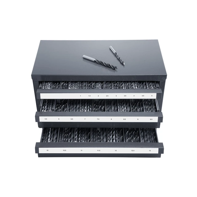 Alt view image 8 of 8 - VEVOR Drill Bit Dispenser Cabinet, Three-Drawer Drill Bit Organizer Cabinet for 1mm to 13mm, Steel Drill Dispenser Organizer Cabinet with Labels, Stackable Drill Dispenser for Drill Bit Storage