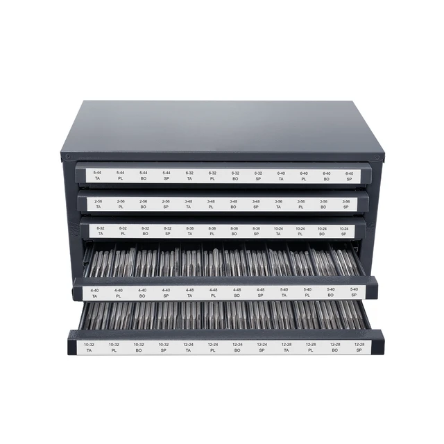 Alt view image 15 of 15 - Tap Dispenser Cabinet, Five-Drawer Tap Organizer Cabinet for #2-56-#12-28 Steel Tap Dispenser Organizer Cabinet with Labels, 60-Compartment Stackable Tap Cabinet for Tap Storage