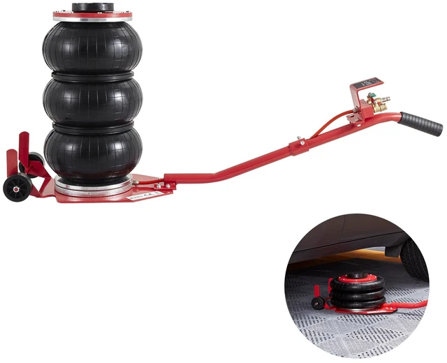 Alt view image 16 of 16 - VEVOR Air Jack, 3 Ton/6600 lbs Triple Bag Air Jack, Airbag Jack with Six Steel Pipes, Lift up to 17.7 inch/450 mm, 3-5 s Fast Lifting Pneumatic Jack, with Long Handles for Cars, Garages, Repair, (Red)