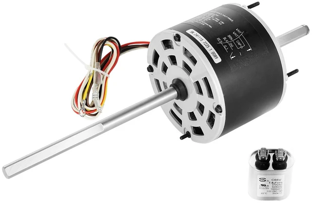 Alt view image 8 of 8 - VEVOR 1/3HP RV AC Fan Motor AC115V 3A 1675RPM Single Phase with 7.5uf/370V Capacitor