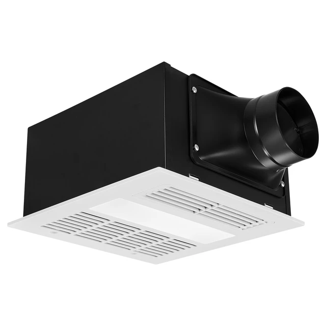 Alt view image 8 of 8 - VEVOR Bathroom Exhaust Fan with Light and Heater, 80-90-110 CFM 1500W Bathroom Vent, 1.5 Sones Low-Noise, Premium DC Motor Ceiling Fan for Laundry Room, Storage Room, Home Ventilation, White