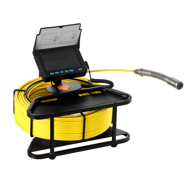 Alt view image 8 of 8 - Sewer Camera, 164 ft/50m, Self-Leveling Drain Inspection Camera with 4.3" 1080P HD Screen, IP68 Waterproof Snake Plumbing Camera with Lights - 12 LEDs & 16GB Card for Sewer Line Duct Pipe