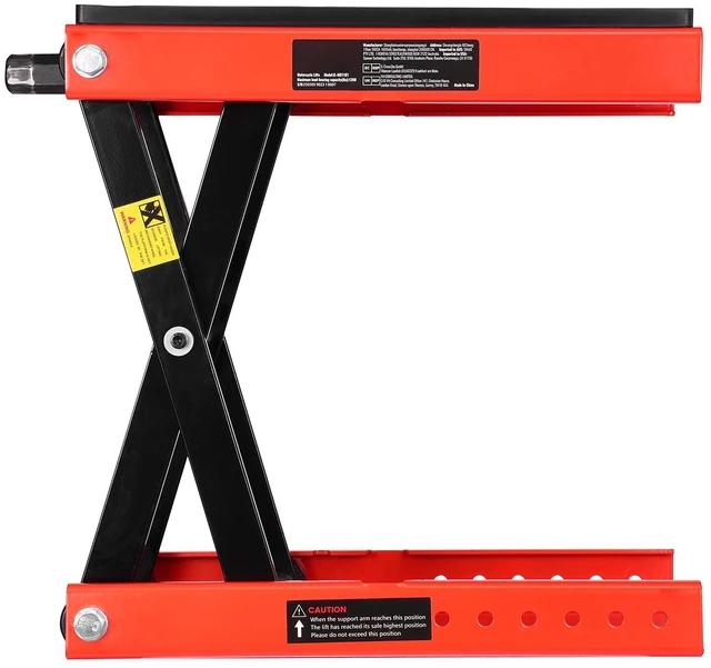 Alt view image 9 of 9 - VEVOR Motorcycle Lift, 1200lbs Weight Capacity, Wide Deck Motorcycle Scissor Jack, 4.1-15 in Height Range, Heavy Duty Steel Bike Repair Center Stand with Ratchet and Crank for ATVs, Dirt Bikes