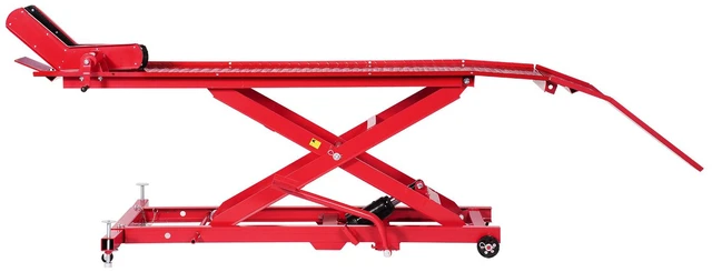 Alt view image 8 of 8 - Motorcycle Lift Table, 1000lbs Weight Capacity, 360° Flexible Moving Motorcycle Jack Stand, 8.6-31 in Height Range, Heavy Duty Bike Repair Stand with Security Lock for ATVs, Dirt Bike