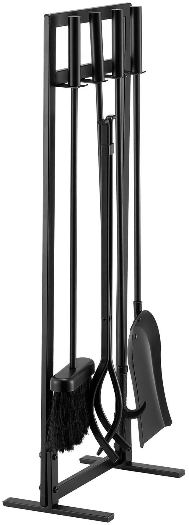 Alt view image 8 of 8 - Fireplace Tool Set, 5 PCS Fire Tool Set and Holder with Square-Frame Stand, Tongs, Ash Shovel, Brush, Fire Place Poker, Wrought Iron Steel Fireplace Accessories for Indoor/Outdoor, Black