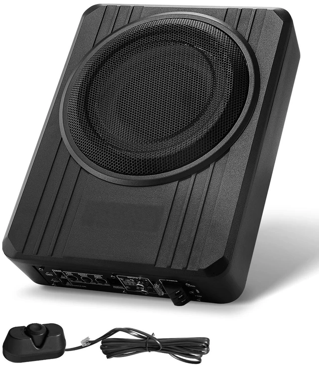 Alt view image 8 of 8 - 8" 400W Underseat Car Subwoofer, Slim Powered Car Subwoofers Under the Seat, Low Profile Audio Sub Built-in Amplifier, High/Low Level Input & Volume Controller for SUVs, Car, Truck, RV