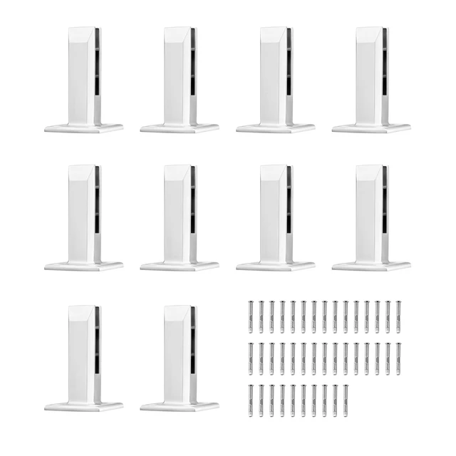 Alt view image 10 of 10 - Glass Clamp, 10 PCS Square Glass Railing Bracket for 0.31 "-0.47 " Tempered Glass, 304 Stainless Steel Glass Mounting Clamp, 0.12 Thick Glass Shelf Bracket for Balcony, Garden, Stair, Silver