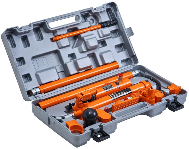 Alt view image 8 of 8 - 12 Ton Porta Power Kit, Portable Hydraulic Jack with 4.6 ft/1.4 m Oil Hose, Auto Body Frame Repair Kit with Storage Case for Car Repair, Truck, Farm