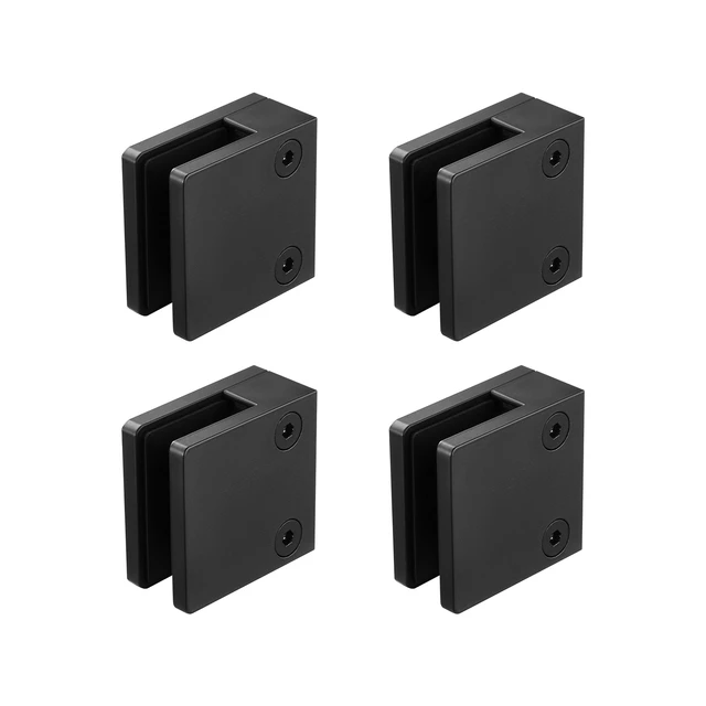 Alt view image 8 of 8 - VEVOR Glass Clamp, 40 PCS Square Glass Railing Bracket for 0.31 "-0.47 " Tempered Glass, 304 Stainless Steel Glass Mounting Clamp, Glass Shelf Bracket for Balcony, Garden, Deck, Stair, Black