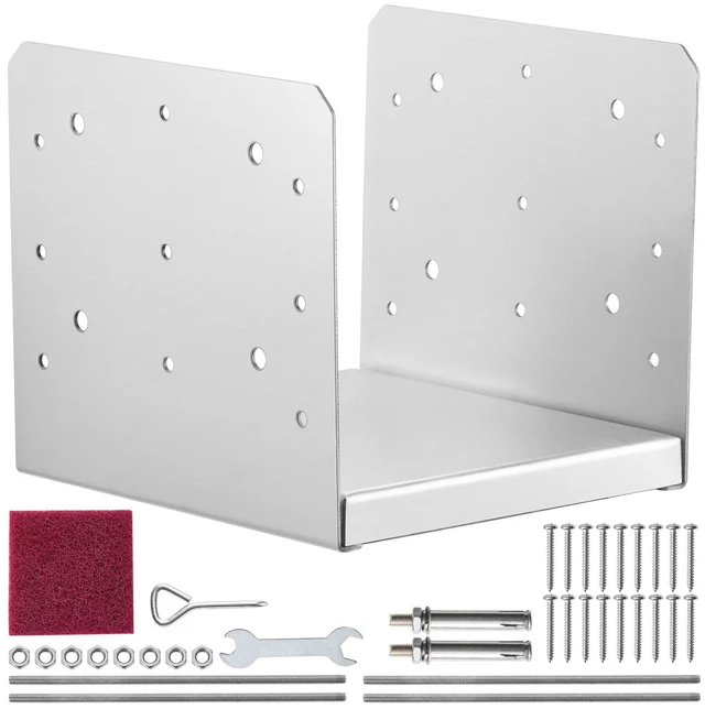 Alt view image 11 of 11 - 8"x 8" Post Base, 1Pcs Stainless Steel Adjustable Post Anchor Bracket(Internal 7.8 x 7.3"), Adjustable Post Base for Pavilion Deck Porch Handrail Railing Support Decorative Anchor Plate
