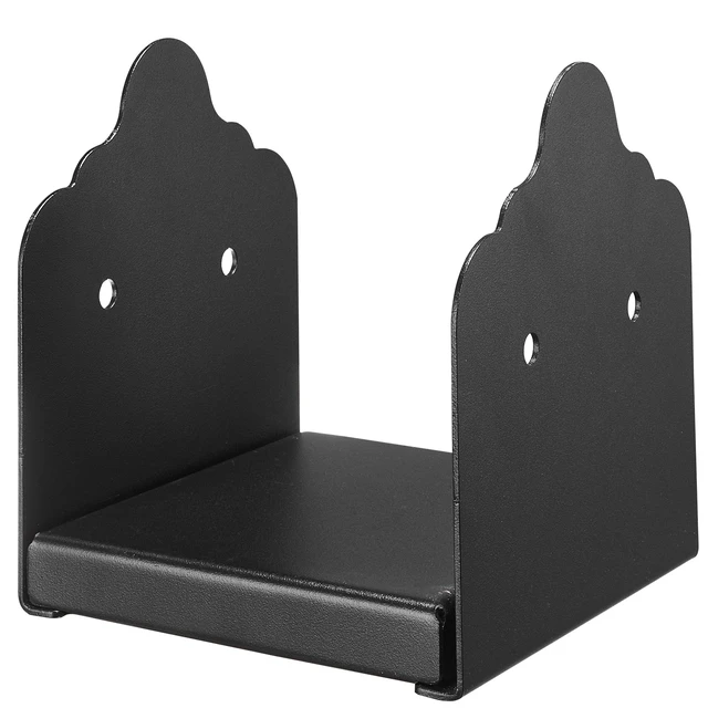 Alt view image 9 of 9 - 6x6 Post Base 2 Pcs, Inner Size 5.9x5.55 inch / 150x141 mm Post Brackets, Heavy Duty Carbon Steel Decking Posts, Wood Posts Brackets for Pavilion Deck Railing Support Deck Base Plate, Black