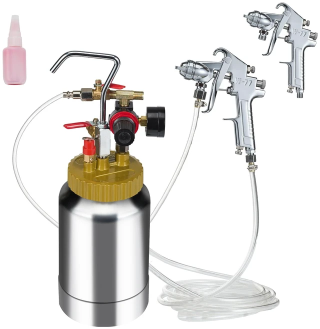 Alt view image 8 of 8 - 2L/0.5gal Spray Paint Pressure Pot Tank, Lightweight Air Paint Pressure Pot, 1.8mm Nozzle Spray Paint Gun 3m Hoses for Home Decoration Architecture Construction Automotive Painting, 45PSI Max