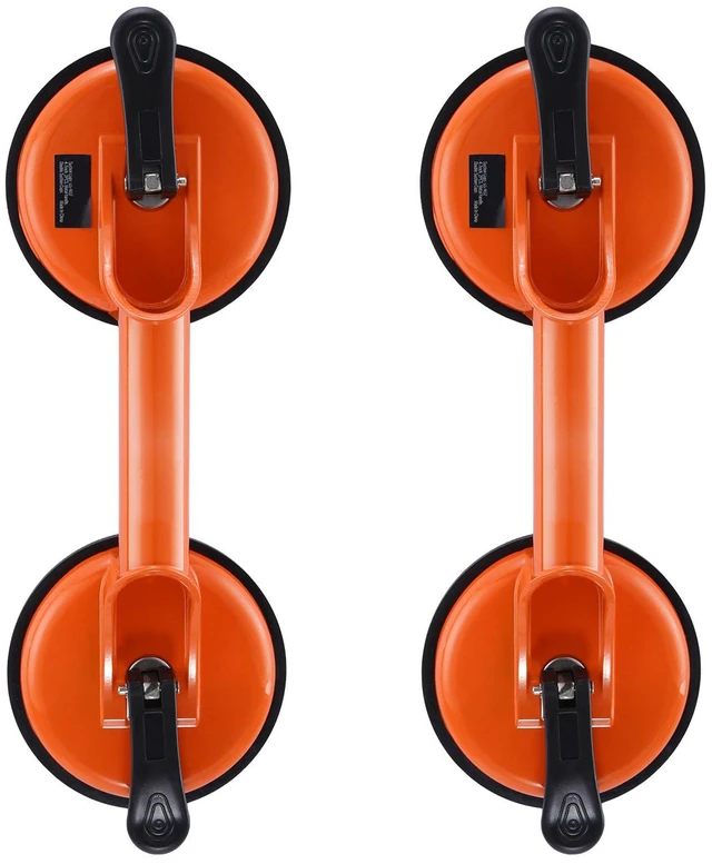 Alt view image 15 of 15 - Glass Suction Cup, 4.7" 2 Pack 330 lbs Load Capacity, Vacuum Suction Cup with Aluminum Handle, Heavy Duty Industrial Suction Cup Lifter Tool for Glass, Granite, Tile, Metal, Wood Panel Lifting