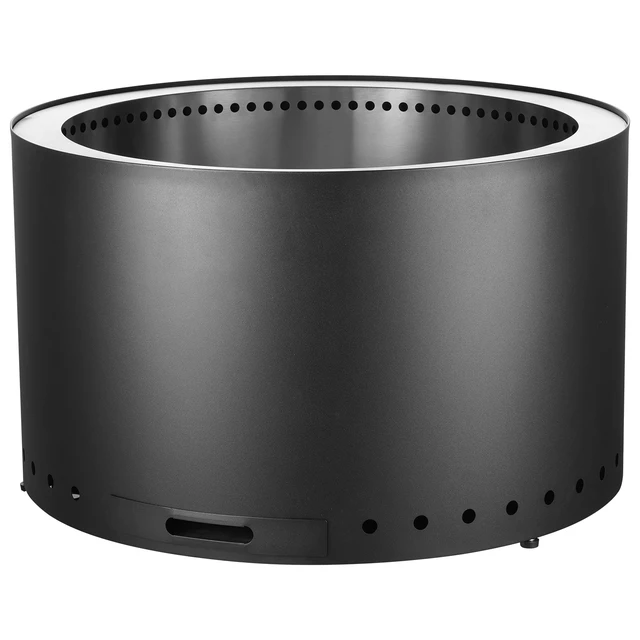 Alt view image 8 of 8 - Smokeless Fire Pit Stove Bonfire, H: 18 in x Dia: 28 in ,Wood Burning Fireplaces with Removable Ash Pan, SUS430 Stainless Steel inner Portable Outdoor Firepit,for Outdoor Patio Camping, Black
