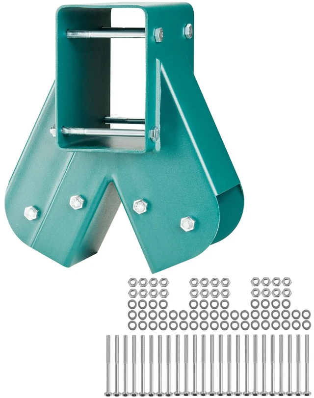 Alt view image 11 of 11 - A-Frame Middle Swing Set Brackets, Heavy Duty Carbon Steel Swing Set Hardware with Mounting Hardware, DIY Swing Set Bracket Swing Set Kit for 4x4 Legs & 4x6 Beam, Green (3 Pcs)
