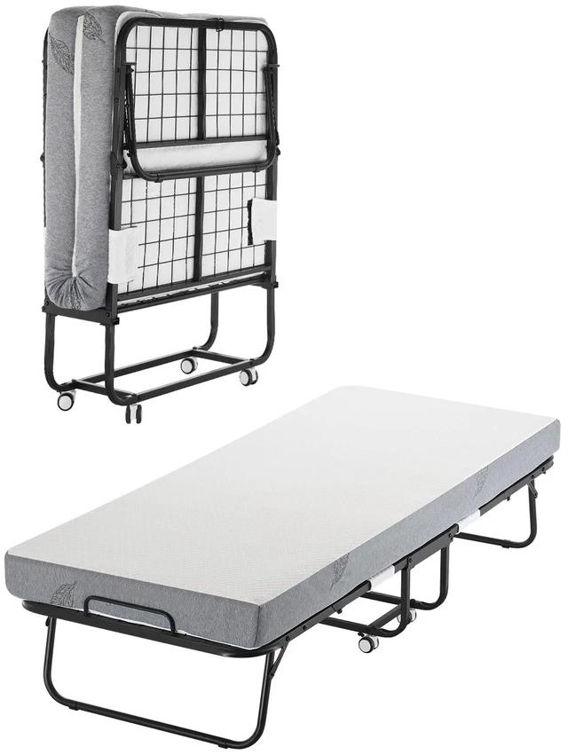 Alt view image 15 of 15 - VEVOR Rollaway Bed Folding Bed with 5 inches Foam Mattress for Adults & Guest